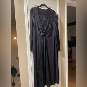 Eloquii Twist Front Black Dress